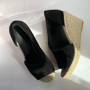Vince BLK suede d’orsay wedge
